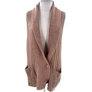 Nina Ricci mohair silk knit vest tan one size